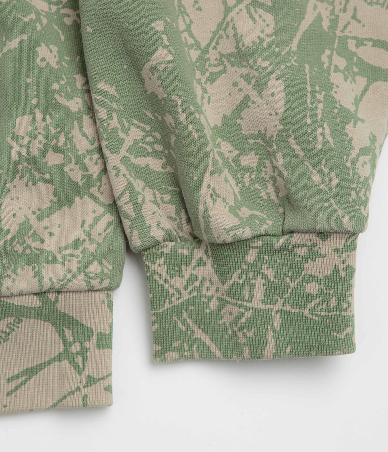 Butter Goods Woods Camo Zip-Thru Hoodie in Washed Sage
