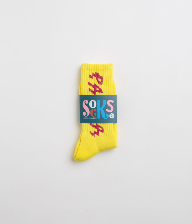 by Parra Shocker Logo Crew Socks in Yellow