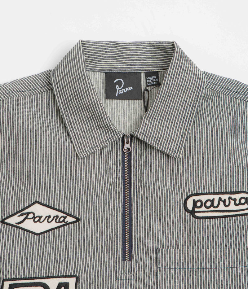 by Parra Work Later Short Sleeve Shirt in Blue