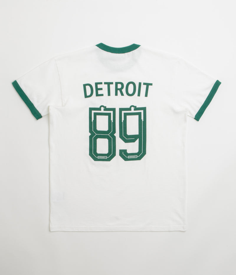 Carhartt 89 Ringer T-Shirt in White and Rainforest