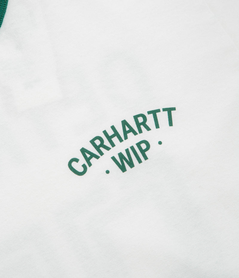 Carhartt 89 Ringer T-Shirt in White and Rainforest