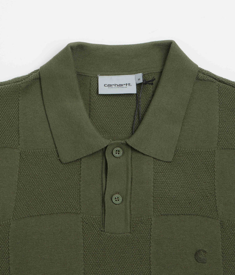Carhartt Checker Polo Shirt in Dollar Green