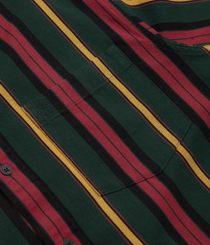 Carhartt Jarrell Short Sleeve Shirt in Jarrell Stripe and Conifer / Black