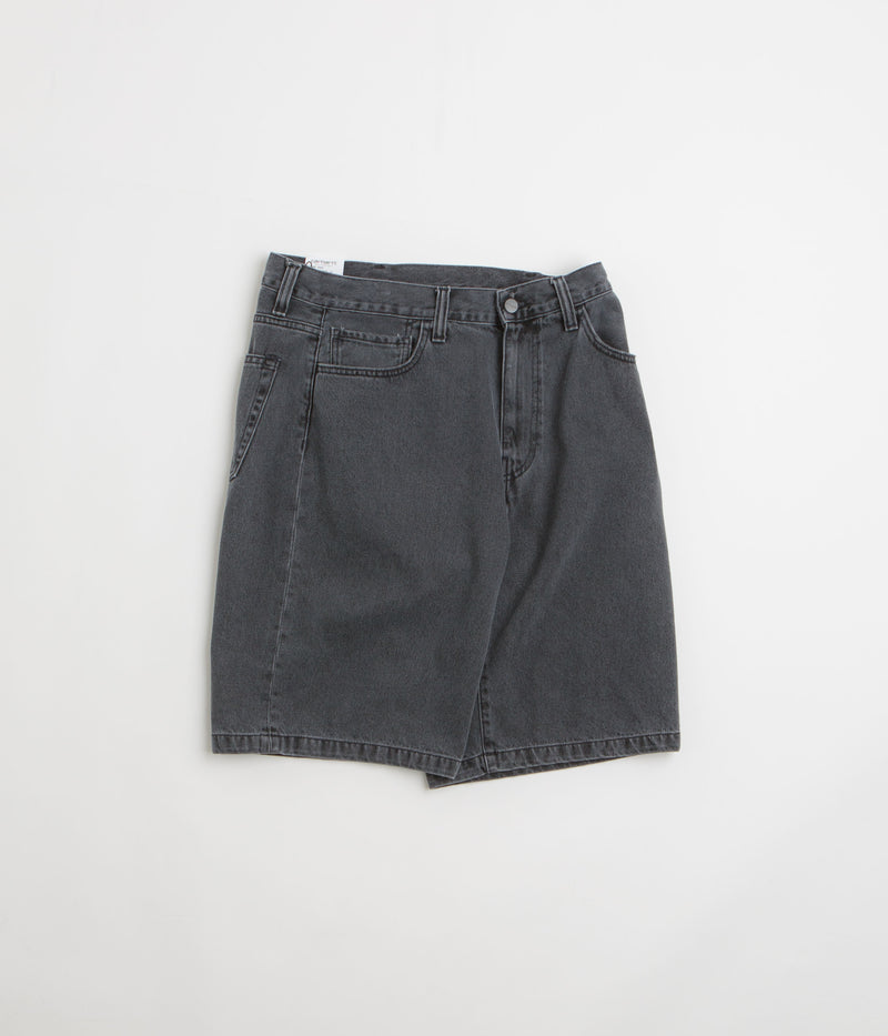 Carhartt Landon Shorts in Black Heavy Stone Wash