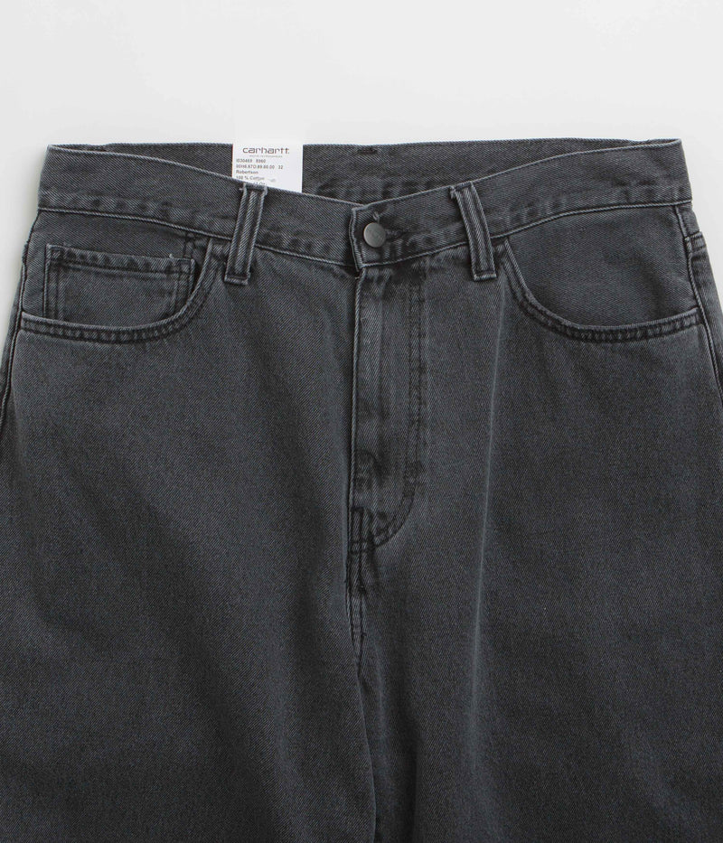 Carhartt Landon Shorts in Black Heavy Stone Wash