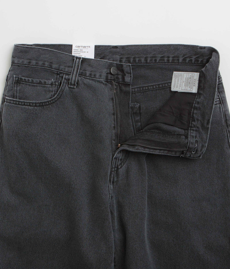 Carhartt Landon Shorts in Black Heavy Stone Wash