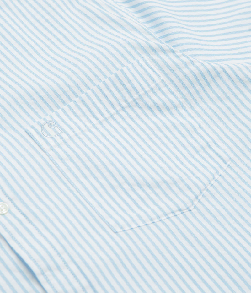 Carhartt Phelps Short Sleeve Shirt in Phelps Stripe and Bluebird