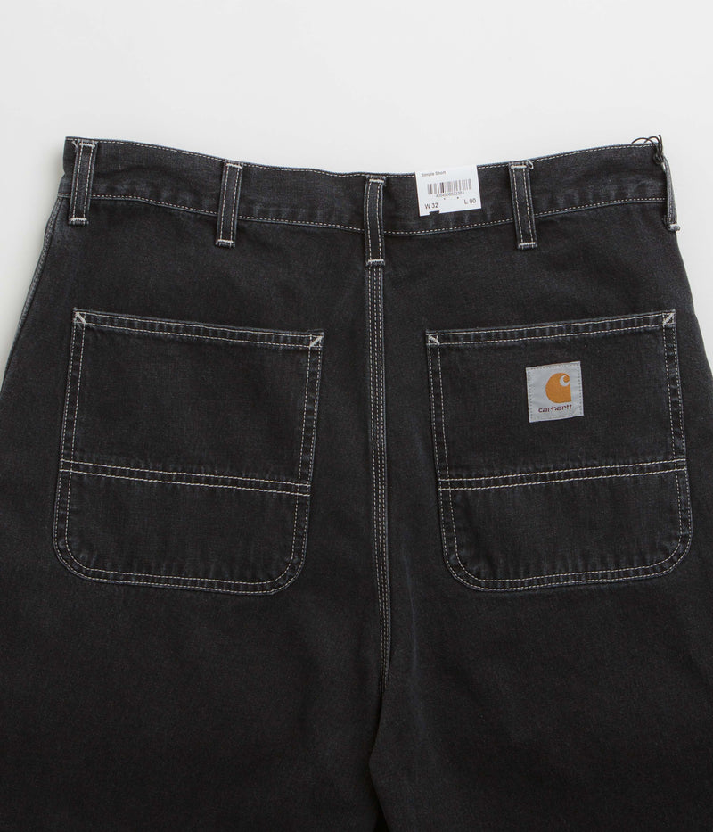 Carhartt Simple Shorts in Black Stone Washed