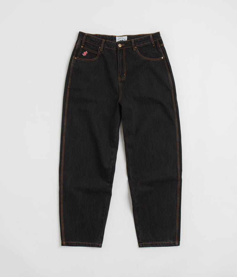 Cash Only Logo Baggy Jeans in Washed Black and Black