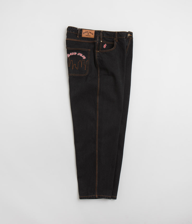 Cash Only Logo Baggy Jeans in Washed Black and Black