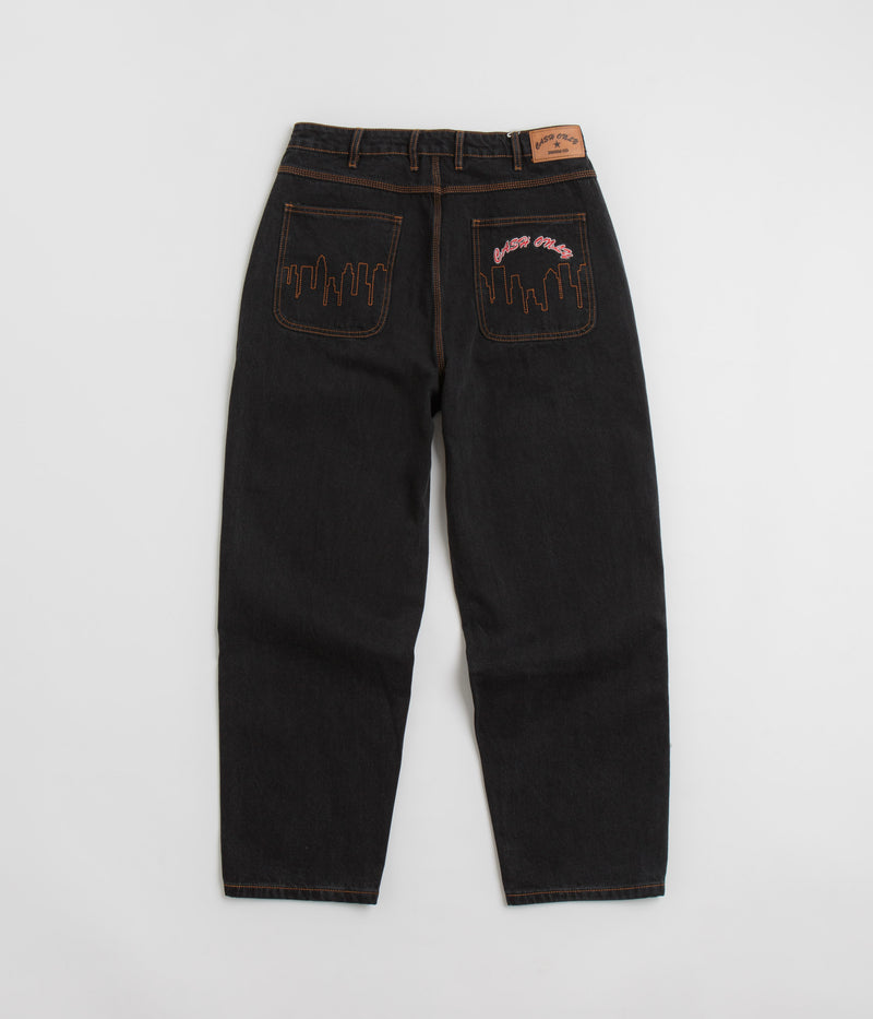 Cash Only Logo Baggy Jeans in Washed Black and Black