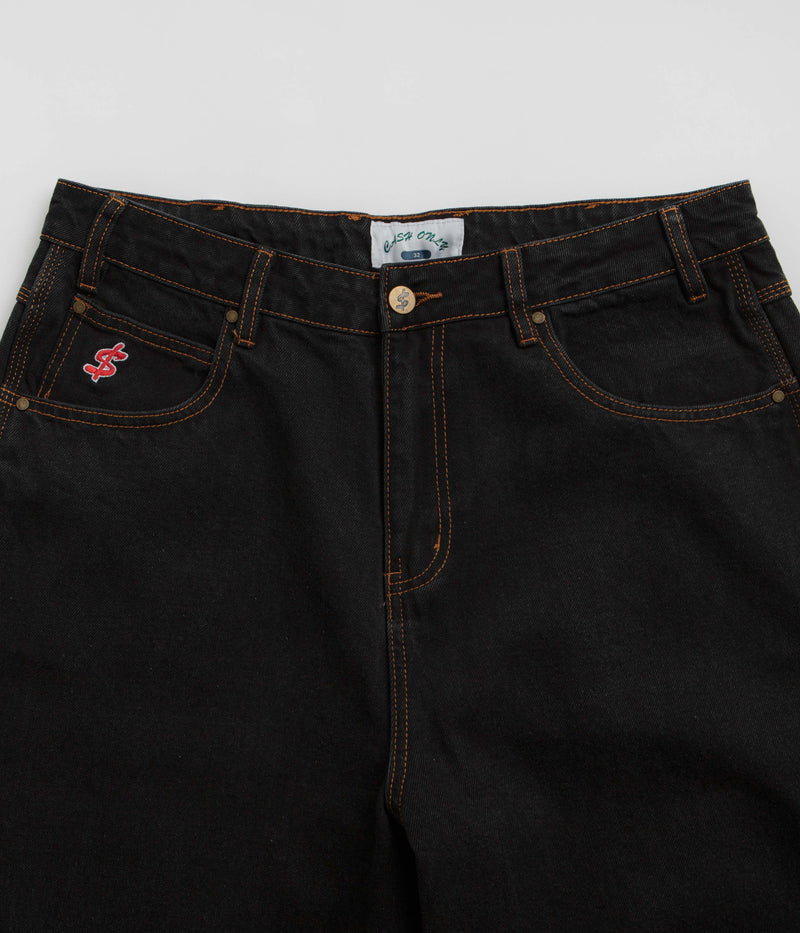 Cash Only Logo Baggy Jeans in Washed Black and Black