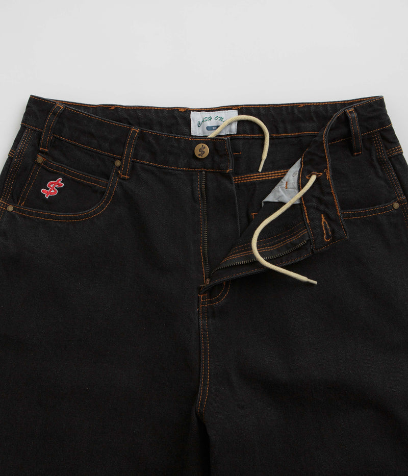 Cash Only Logo Baggy Jeans in Washed Black and Black