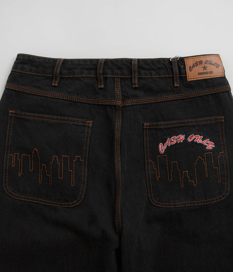 Cash Only Logo Baggy Jeans in Washed Black and Black