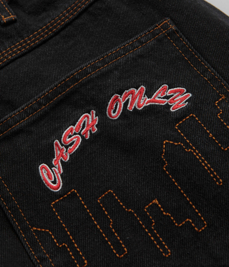 Cash Only Logo Baggy Jeans in Washed Black and Black