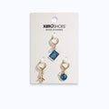 Xero Shoes 3-Pack Gold and Blue Travel-Themed Dangling Shoe Charms
