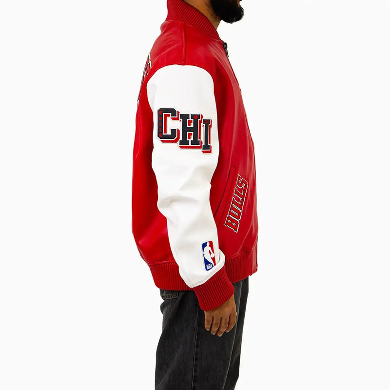 CHICAGO BULLS CITY SIGNATURE M LEATHER VARSITY JACKET