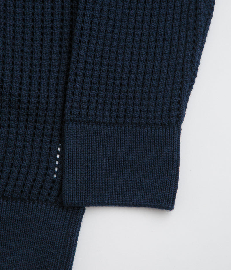 Civilist Loose Gauge Knit Sweatshirt in Navy