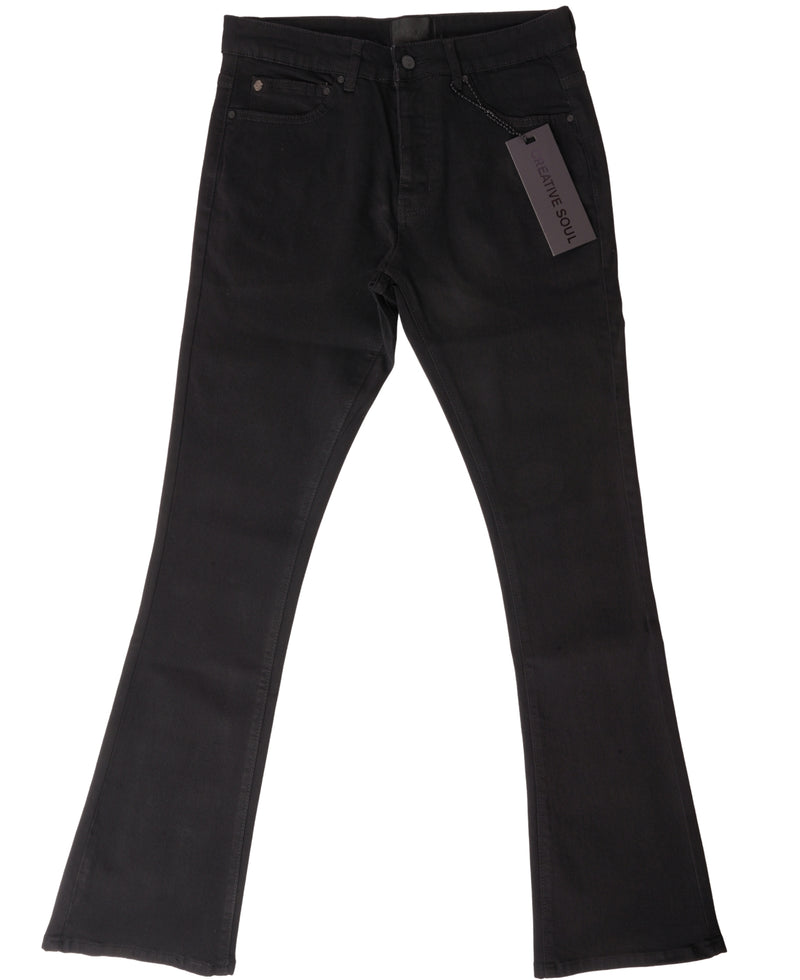 Creative Soul Flared Jean - Jet Black