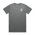 Front View of the Creative Soul Stacked Logo T-Shirt in Grey