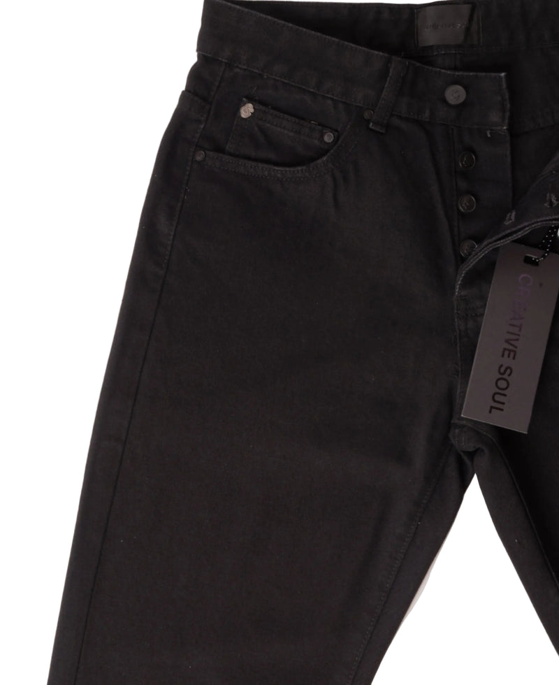 Creative Soul Straight Leg Jean - Jet Black