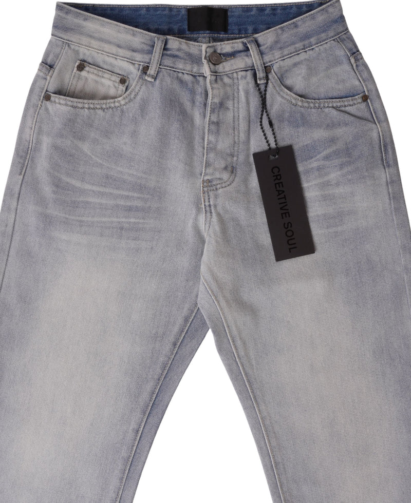 Creative Soul Straight Leg Jean - Light Wash