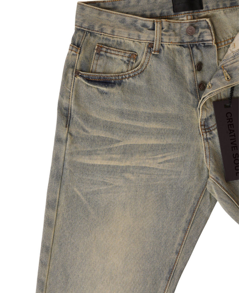 Creative Soul Straight Leg Jean - Vintage Wash