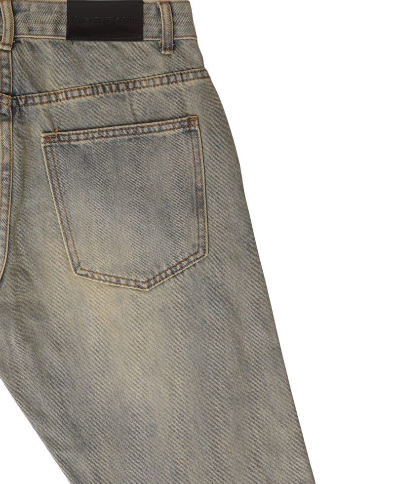 Creative Soul Straight Leg Jean - Vintage Wash