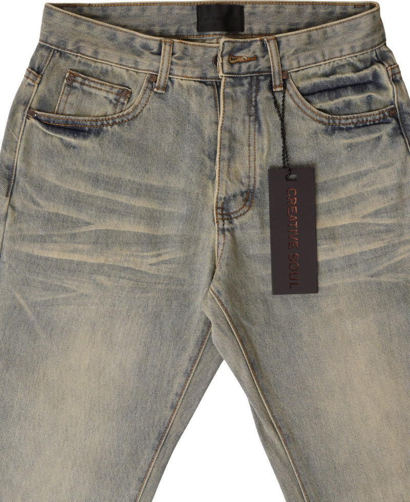 Creative Soul Straight Leg Jean - Vintage Wash