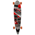 Daddies Race Car Foil Pintail Longboard Complete - Silver Foil/Red