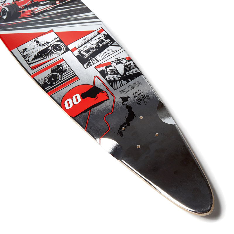 Daddies Race Car Foil Pintail Longboard Complete - Silver Foil/Red