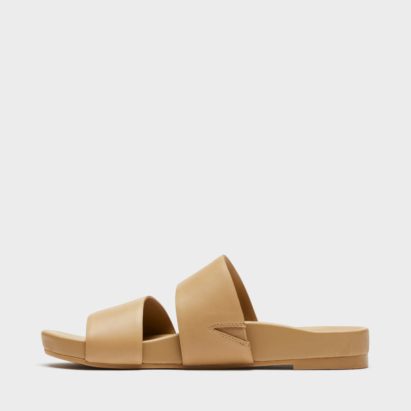 Sécra Daisy tan leather slides