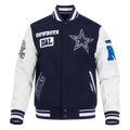 DALLAS COWBOYS AREA CODE M RIB WOOL VARSITY JACKET
