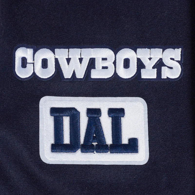 DALLAS COWBOYS AREA CODE M RIB WOOL VARSITY JACKET