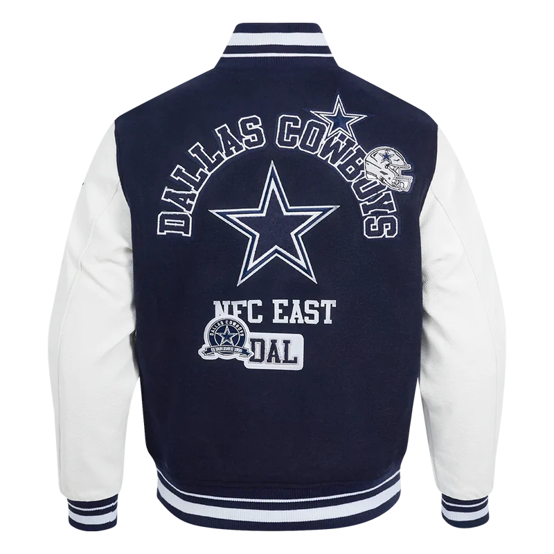 DALLAS COWBOYS AREA CODE M RIB WOOL VARSITY JACKET