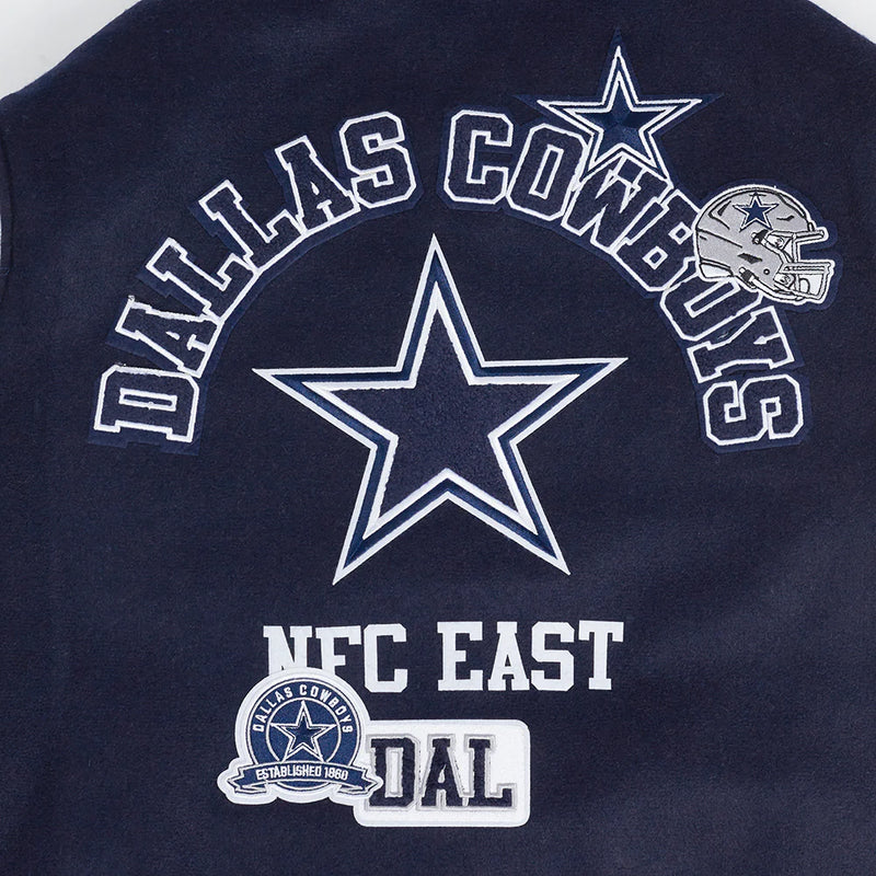 DALLAS COWBOYS AREA CODE M RIB WOOL VARSITY JACKET
