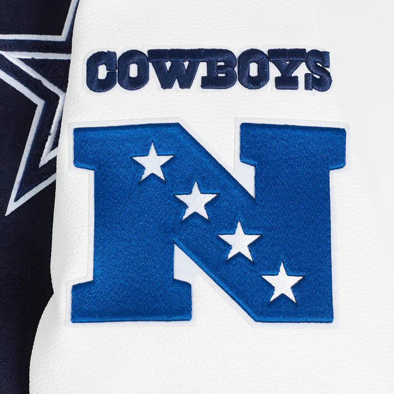 DALLAS COWBOYS AREA CODE M RIB WOOL VARSITY JACKET