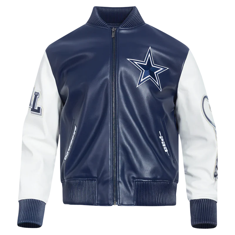 DALLAS COWBOYS CITY SIGNATURE M LEATHER VARSITY JACKET