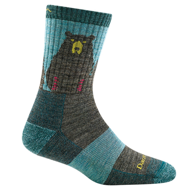 Darn Tough Bear Town Micro Crew Socks - Aqua
