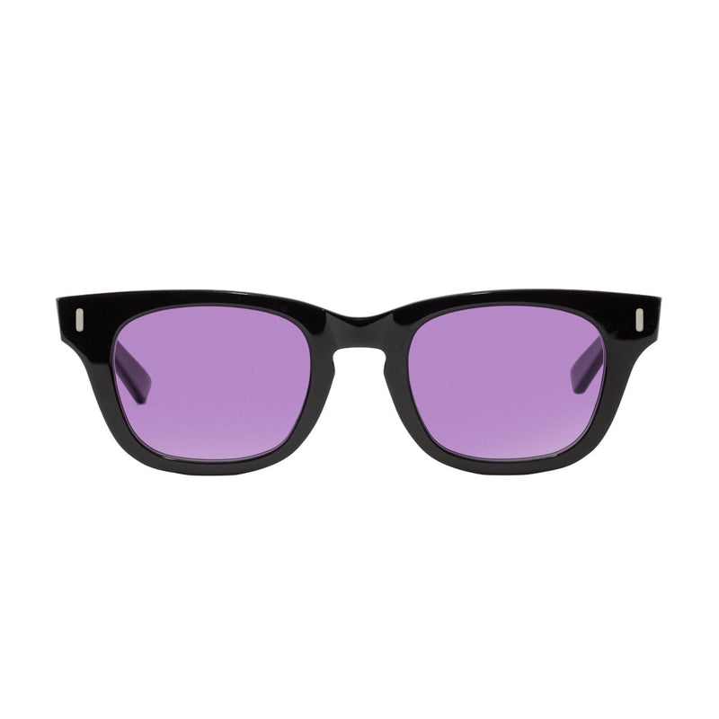 Decade Earl 50s Sunglasses - Gloss Black Acetate/Purple CR39