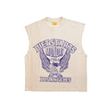 Front View of the Diet Starts Monday Eagle 84 Cut Off Tee - Antique White