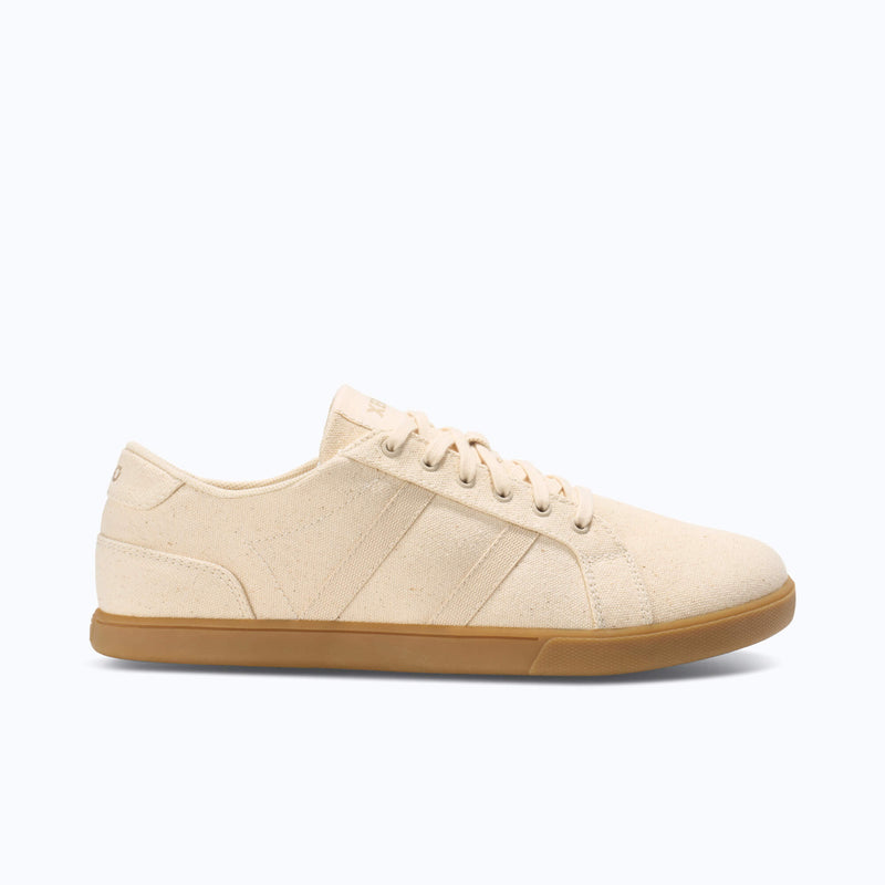 Xero Shoes Dillon Canvas Men Sneaker at Cream and Gum with Toe Facing Right