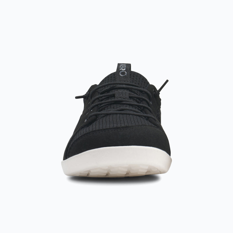 Xero Shoes Dillon Knit Big Kids Sneaker at Black and White with Toe Facing Front