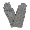 Elegant Essence Cable Knit Gloves - Grey