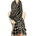Elegant Essence Check Oblong Scarf - Black