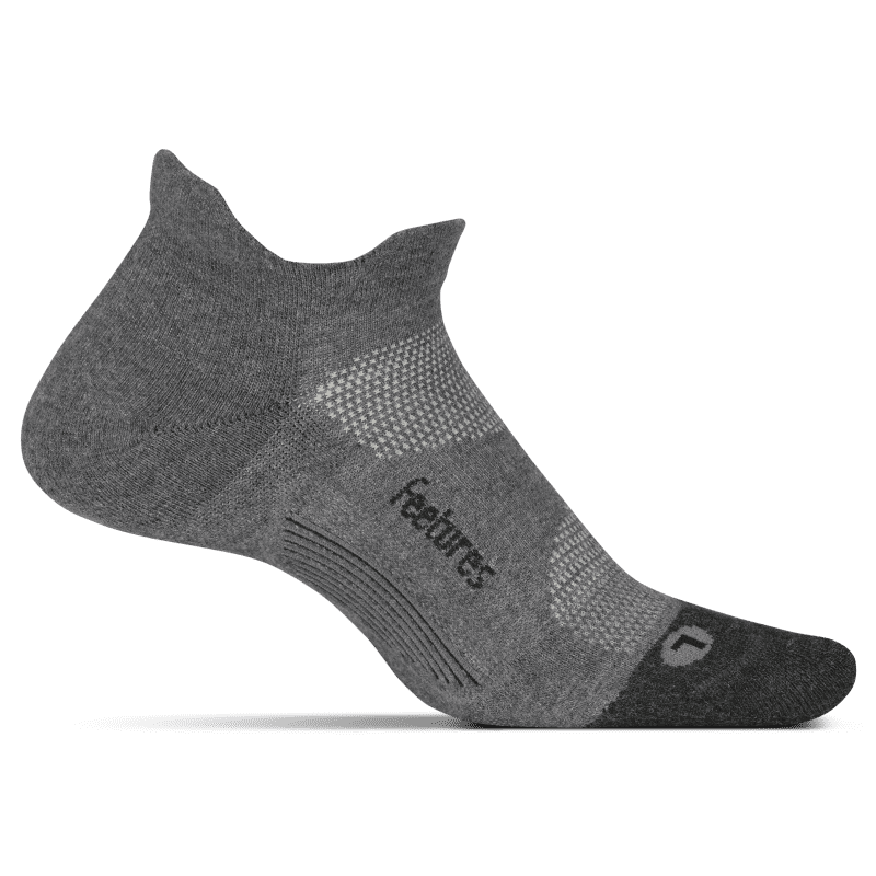 Feetures Elite Max Cushion No Show Tab Socks – Gray