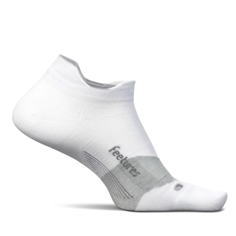 Feetures Elite Ultra Light No Show Tab Socks - White