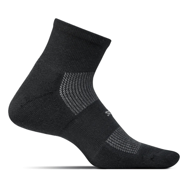 Feetures High Performance Max Cushion Quarter Socks – Black