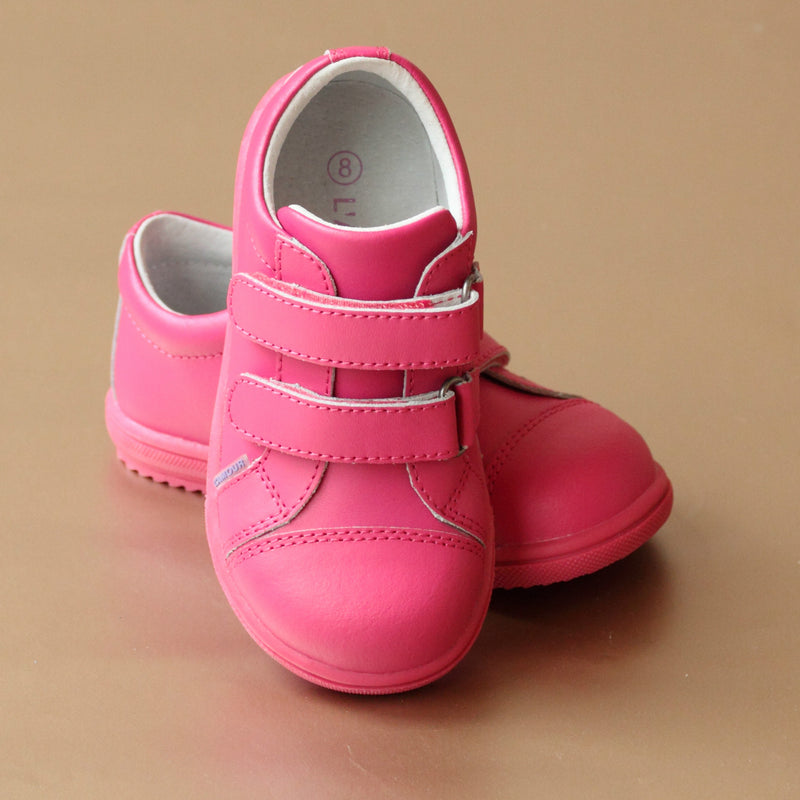 L'Amour Girls Fuchsia Double Strap Fashion Sneaker