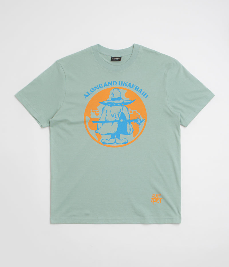flatspot Alone And Unafraid T-Shirt in Blue Aloe